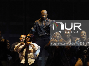 American singer, songwriter, and dancer Usher Raymond IV, known as Usher, performs on stage during the Usher: Past Present Future Tour at th...