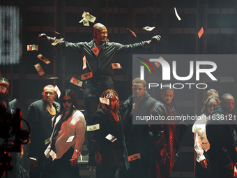 American singer, songwriter, and dancer Usher Raymond IV, known as Usher, performs on stage during the Usher: Past Present Future Tour at th...