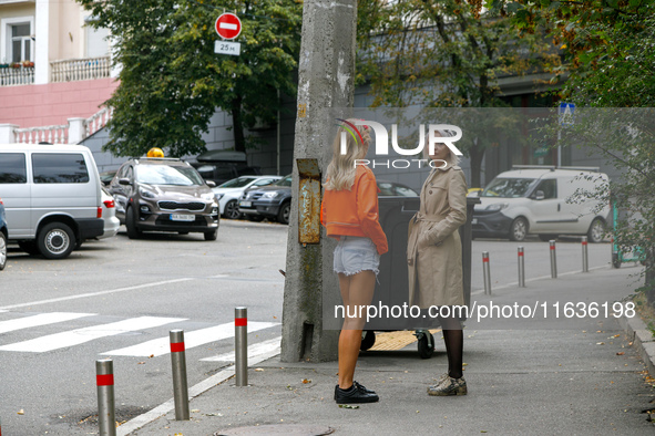 Femen activists stand outside the Embassy of Iran, where they hold a protest against Tehran's military support of Russia, in Kyiv, Ukraine,...