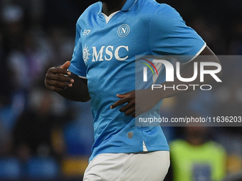 Romelu Lukaku of SSC Napoli during the Serie A match between SSC Napoli and Como at Stadio Diego Armando Maradona Naples Italy on 4 October...