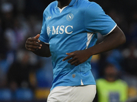 Romelu Lukaku of SSC Napoli during the Serie A match between SSC Napoli and Como at Stadio Diego Armando Maradona Naples Italy on 4 October...