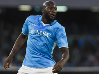 Romelu Lukaku of SSC Napoli during the Serie A match between SSC Napoli and Como at Stadio Diego Armando Maradona Naples Italy on 4 October...