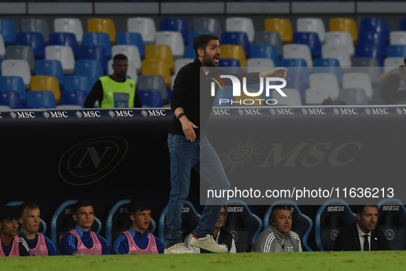 Cesc Fabregas Head Coach of Como during the Serie A match between SSC Napoli and Como at Stadio Diego Armando Maradona Naples Italy on 4 Oct...