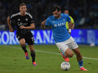 Khvicha Kvaratskhelia of SSC Napoli during the Serie A match between SSC Napoli and Como at Stadio Diego Armando Maradona Naples Italy on 4...