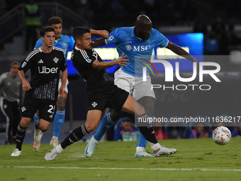 Romelu Lukaku of SSC Napoli during the Serie A match between SSC Napoli and Como at Stadio Diego Armando Maradona Naples Italy on 4 October...