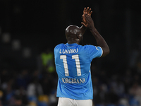 Romelu Lukaku of SSC Napoli during the Serie A match between SSC Napoli and Como at Stadio Diego Armando Maradona Naples Italy on 4 October...