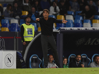 Antonio Conte Head Coach of SSC Napoli during the Serie A match between SSC Napoli and Como at Stadio Diego Armando Maradona Naples Italy on...