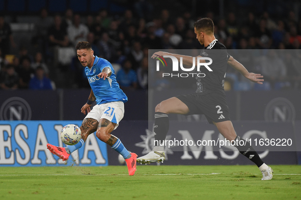 Matteo Politano of SSC Napoli during the Serie A match between SSC Napoli and Como at Stadio Diego Armando Maradona Naples Italy on 4 Octobe...