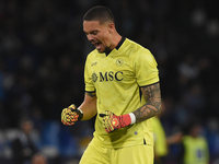 Elia Caprile of SSC Napoli celebrates after 2-1 during the Serie A match between SSC Napoli and Como at Stadio Diego Armando Maradona Naples...