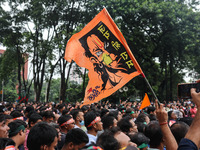 A minority alliance stages a procession and rally in front of the central Shaheed Minar in Dhaka, Bangladesh, on October 4, 2024, demanding...