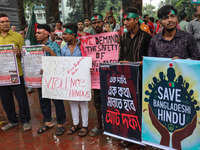 A minority alliance stages a procession and rally in front of the central Shaheed Minar in Dhaka, Bangladesh, on October 4, 2024, demanding...