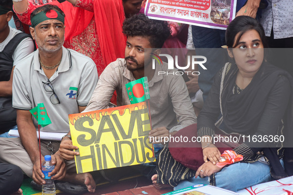 A minority alliance stages a procession and rally in front of the central Shaheed Minar in Dhaka, Bangladesh, on October 4, 2024, demanding...