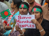 A minority alliance stages a procession and rally in front of the central Shaheed Minar in Dhaka, Bangladesh, on October 4, 2024, demanding...