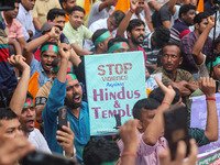 A minority alliance stages a procession and rally in front of the central Shaheed Minar in Dhaka, Bangladesh, on October 4, 2024, demanding...