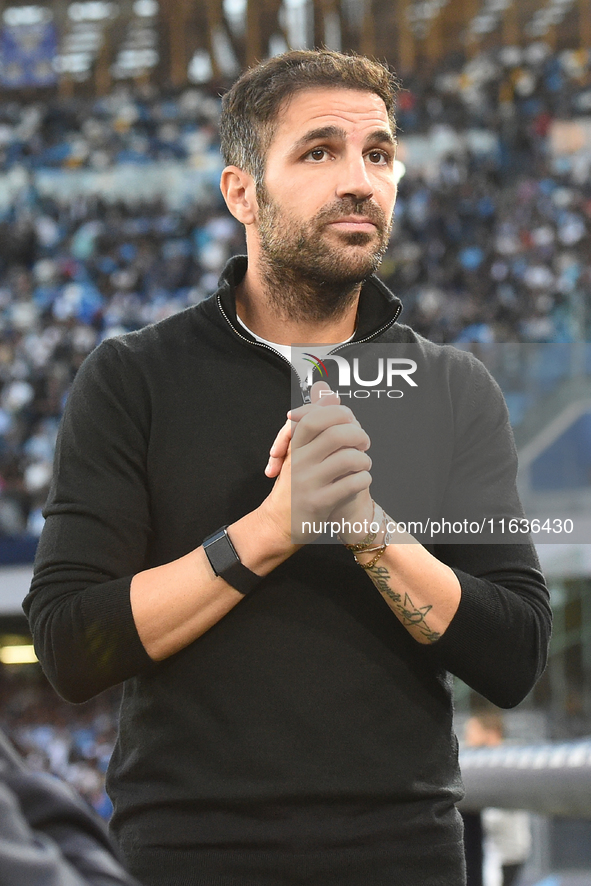 Cesc Fabregas Head Coach of Como during the Serie A match between SSC Napoli and Como at Stadio Diego Armando Maradona Naples Italy on 4 Oct...