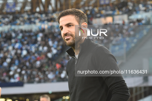 Cesc Fabregas Head Coach of Como during the Serie A match between SSC Napoli and Como at Stadio Diego Armando Maradona Naples Italy on 4 Oct...