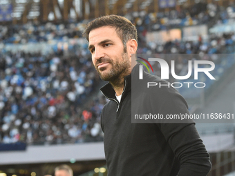 Cesc Fabregas Head Coach of Como during the Serie A match between SSC Napoli and Como at Stadio Diego Armando Maradona Naples Italy on 4 Oct...