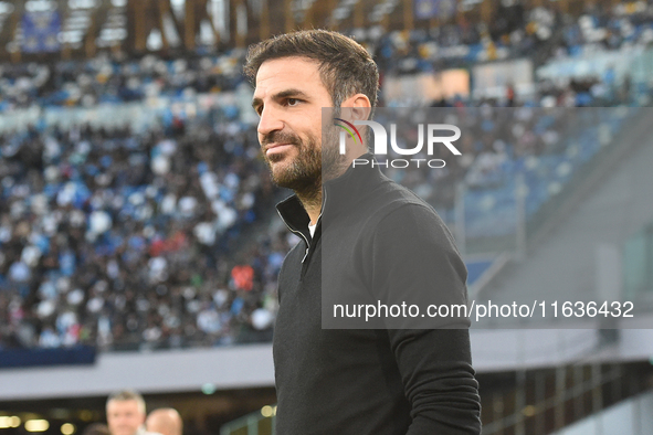 Cesc Fabregas Head Coach of Como during the Serie A match between SSC Napoli and Como at Stadio Diego Armando Maradona Naples Italy on 4 Oct...