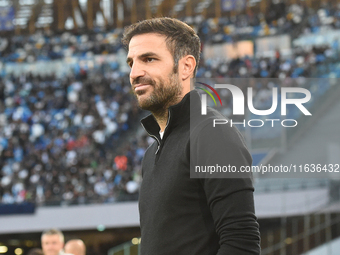 Cesc Fabregas Head Coach of Como during the Serie A match between SSC Napoli and Como at Stadio Diego Armando Maradona Naples Italy on 4 Oct...