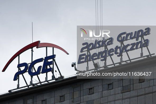 PGE Polska Grupa Energetyczna logo is seen in Warsaw, Poland on October 4, 2024. (