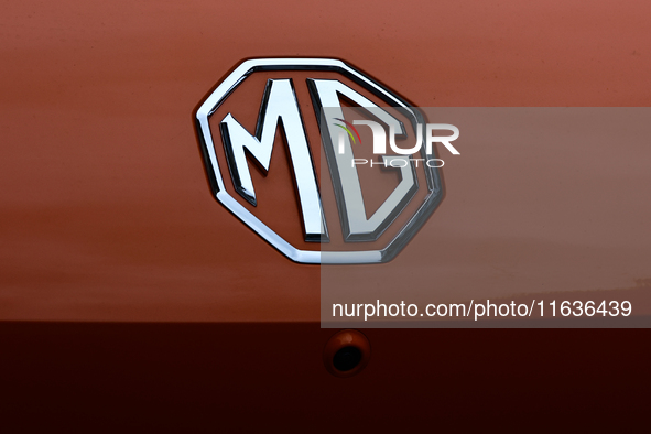 MG logo is seen in Warsaw, Poland on October 4, 2024. (