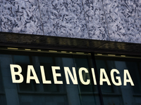 Balenciaga logo is seen in Warsaw, Poland on October 4, 2024. (