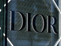 Dior logo is seen in Warsaw, Poland on October 4, 2024. (