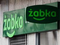 Zabka logo is seen in Warsaw, Poland on October 4, 2024. (