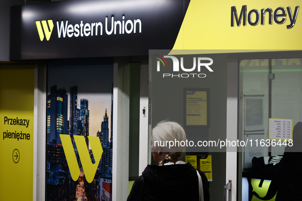 Western Union logo is seen in Warsaw, Poland on October 4, 2024. (