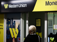 Western Union logo is seen in Warsaw, Poland on October 4, 2024. (