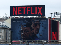 Netflix logo is seen in Warsaw, Poland on October 4, 2024. (