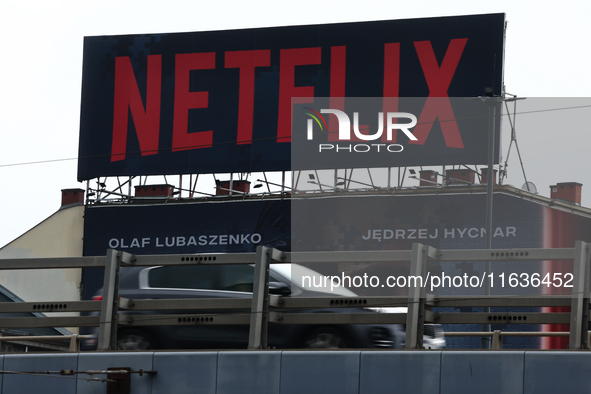 Netflix logo is seen in Warsaw, Poland on October 4, 2024. (