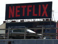 Netflix logo is seen in Warsaw, Poland on October 4, 2024. (