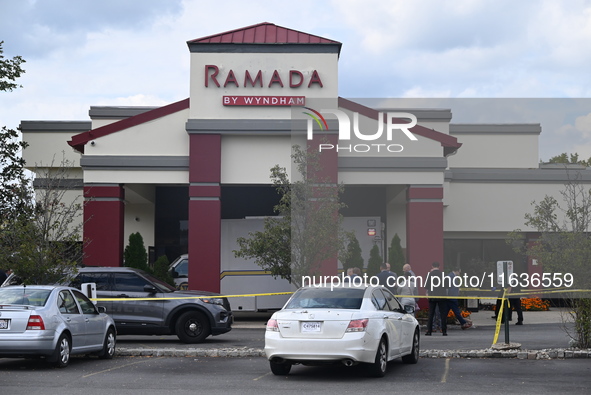 A shooting at the Ramada Inn leaves one person dead and one person injured in Fairfield, New Jersey, United States, on October 4, 2024. The...