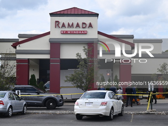 A shooting at the Ramada Inn leaves one person dead and one person injured in Fairfield, New Jersey, United States, on October 4, 2024. The...