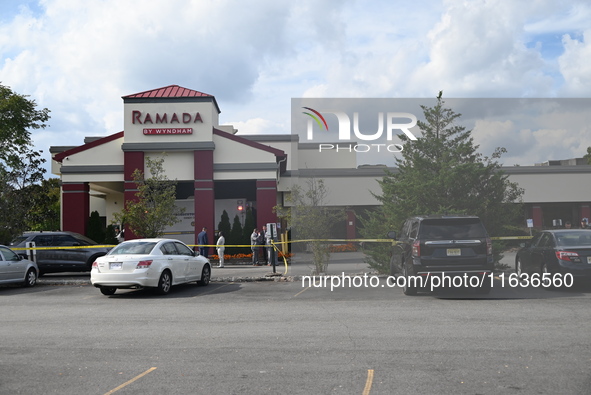 A shooting at the Ramada Inn leaves one person dead and one person injured in Fairfield, New Jersey, United States, on October 4, 2024. The...