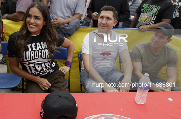 Alessandra Rojo de la Vega (left), mayor of Cuauhtemoc in Mexico City, accompanies the inhabitants of Tepito in Mexico City, Mexico, on Octo...