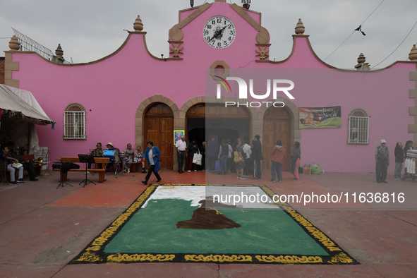 View of an image of St. Francis of Assisi in Tepito in Mexico City, Mexico, on October 4, 2024, where the inhabitants celebrate the Day of S...