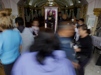 View of an image of St. Francis of Assisi in Tepito in Mexico City, Mexico, on October 4, 2024, where the inhabitants celebrate the Day of S...