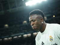 Vinicius Junior left winger of Real Madrid and Brazil during the warm-up before the La Liga match between Real Madrid CF and Deportivo Alavé...