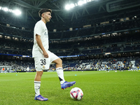 David Jimenez right-back of Real Madrid and Spain during the warm-up before the La Liga match between Real Madrid CF and Deportivo Alavés at...