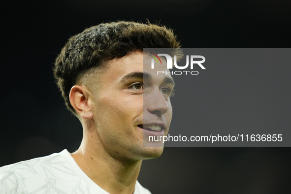 David Jimenez right-back of Real Madrid and Spain during the warm-up before the La Liga match between Real Madrid CF and Deportivo Alavés at...