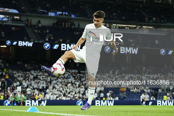 David Jimenez right-back of Real Madrid and Spain during the warm-up before the La Liga match between Real Madrid CF and Deportivo Alavés at...