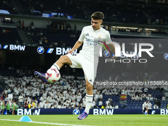 David Jimenez right-back of Real Madrid and Spain during the warm-up before the La Liga match between Real Madrid CF and Deportivo Alavés at...