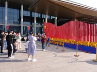 Tourists visit the International Sailing Center in Qingdao, China, on October 3, 2024. (