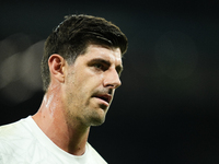 Thibaut Courtois goalkeeper of Real Madrid and Belgium during the warm-up before the La Liga match between Real Madrid CF and Deportivo Alav...