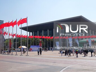 Tourists visit the International Sailing Center in Qingdao, China, on October 3, 2024. (