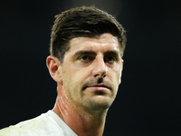 Thibaut Courtois goalkeeper of Real Madrid and Belgium during the warm-up before the La Liga match between Real Madrid CF and Deportivo Alav...