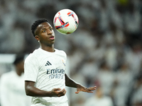 Vinicius Junior left winger of Real Madrid and Brazil during the warm-up before the La Liga match between Real Madrid CF and Deportivo Alavé...