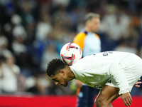 Jude Bellingham central midfield of Real Madrid and England during the warm-up before the La Liga match between Real Madrid CF and Deportivo...